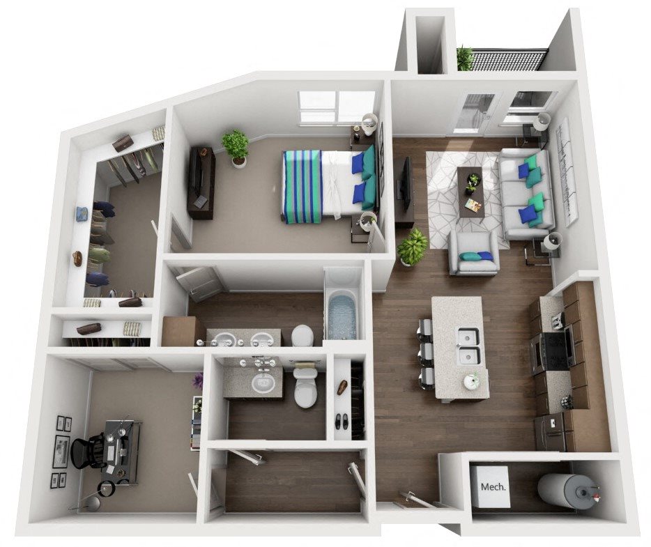 1I Den Floor Plan 10